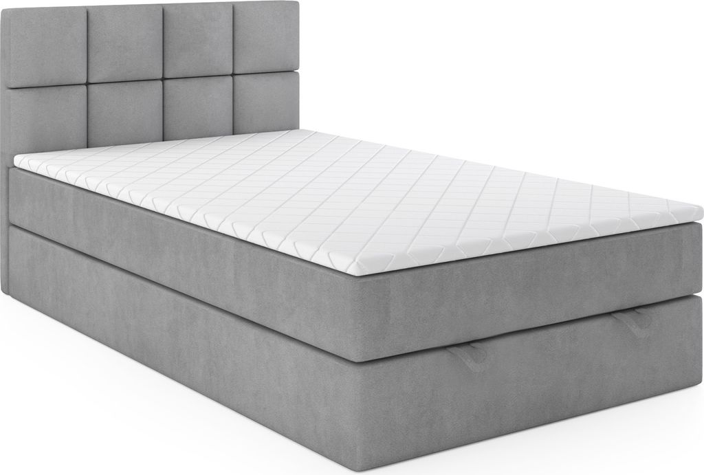 VELAR Boxspringbett mit bettkasten "OLAF", 120 cm, GRAU Produktbild 