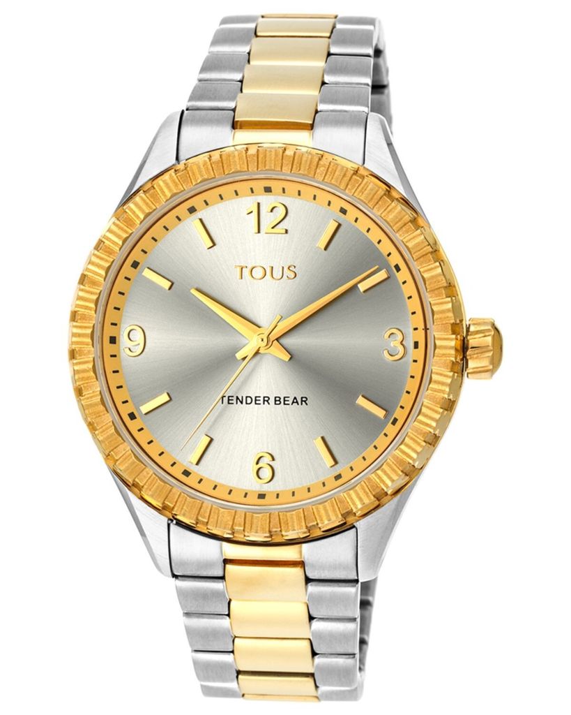 TOUS Damen Armbanduhr Quarzwerk 200350970 Edelstahl Gold-Silber Wasserdicht 50m