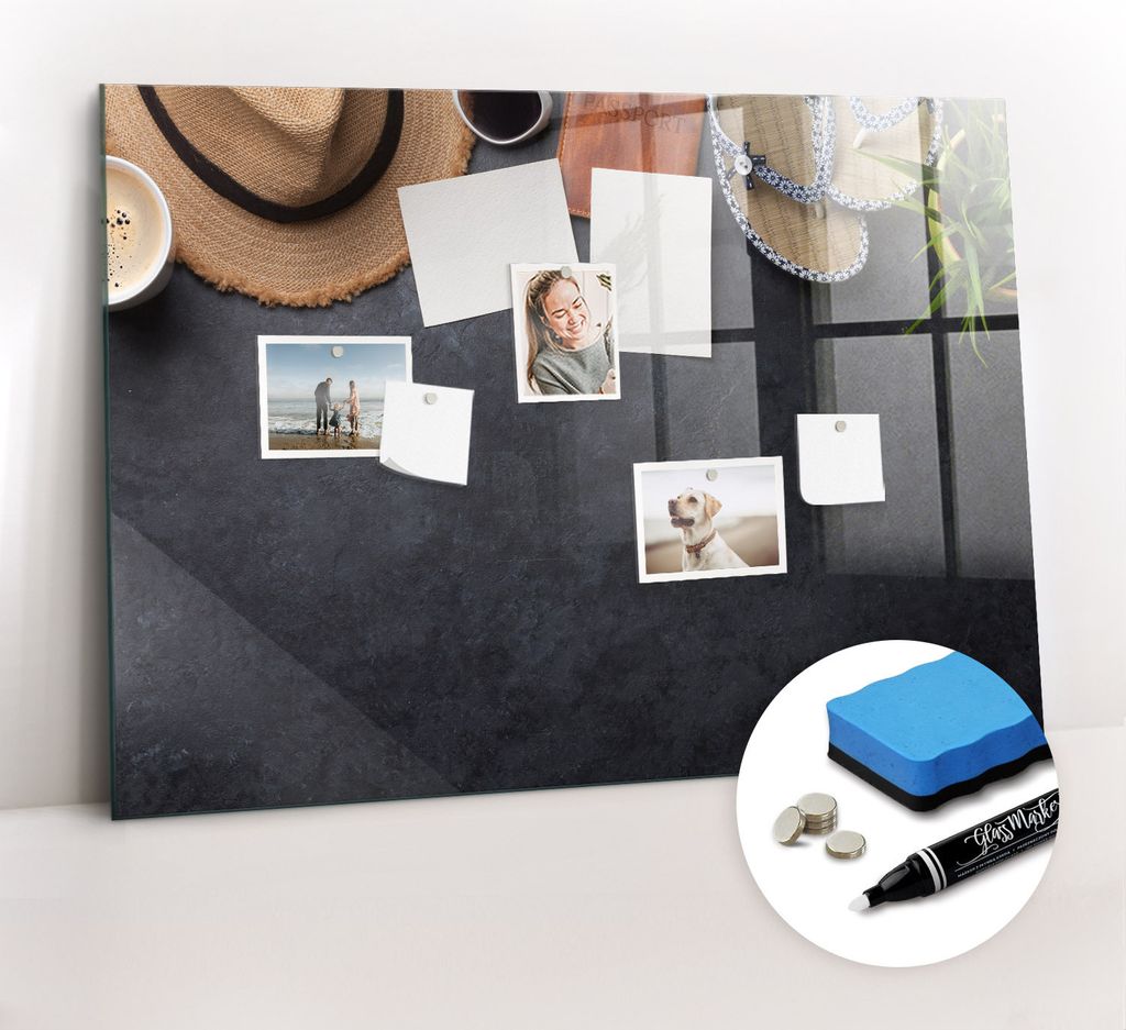 Magnetische Wandnotiztafel - Weißer Marker + Schwamm + Magnete 100 x 70 cm - Holiday