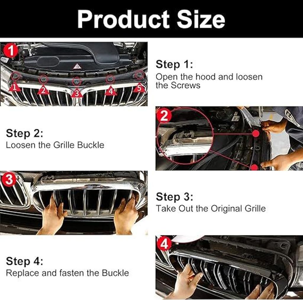Grill Kühlergrill Nieren Schwarz Glanz für BMW 3er F30 F31 11-18 Einzelsteg