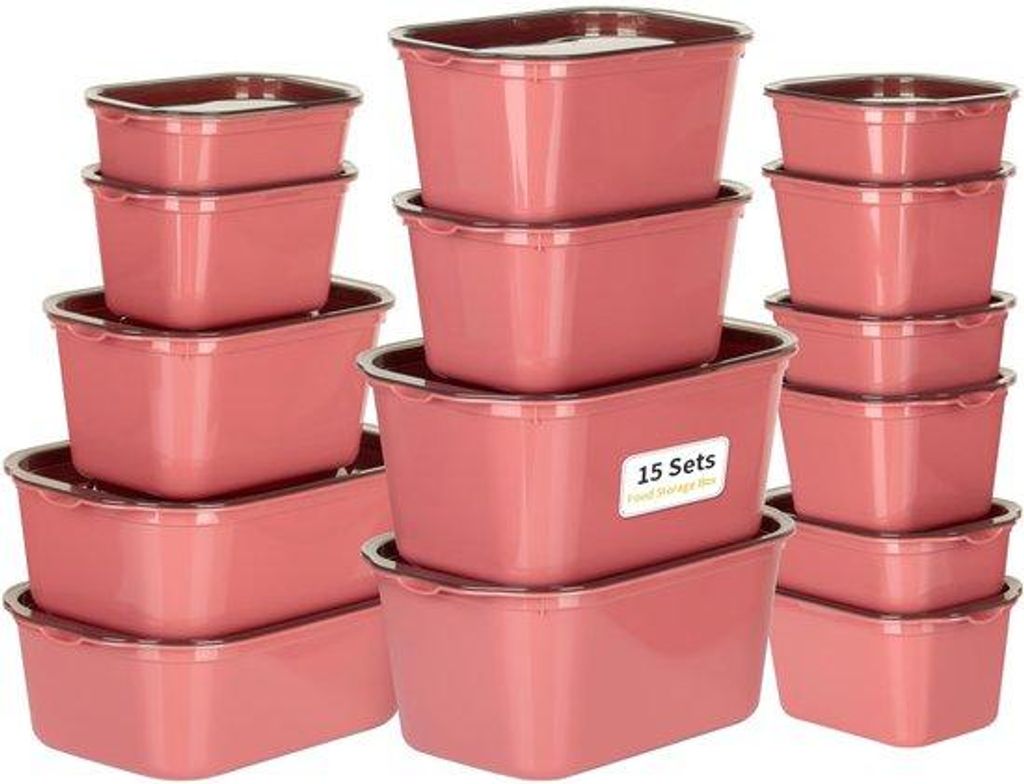 Wijnrode Rechteckigen Kunststoff-Container-Set