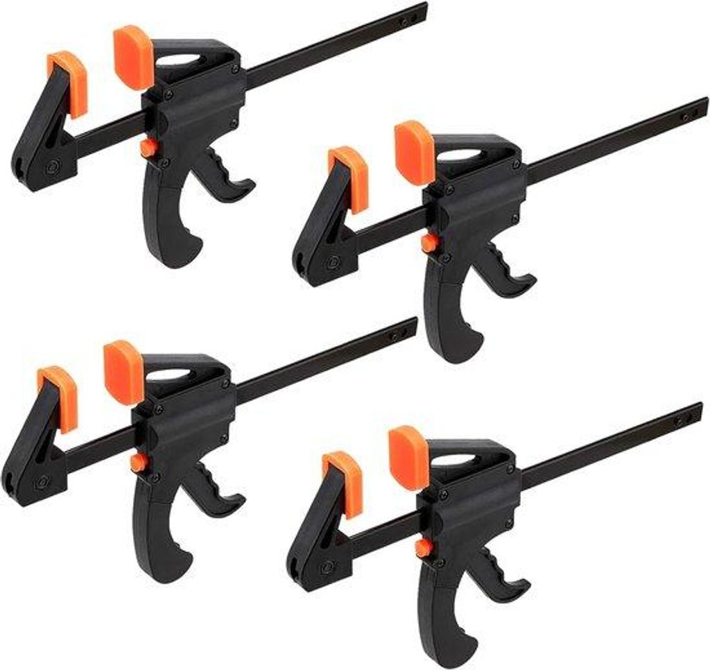 4-Sets 8-Zoll Hülsen, verstellbare Holzklammern, leichte Stangenklammern für Holzbearbeitung, Möbelmontage, Produktion, maximale Kraft von 150 lbs