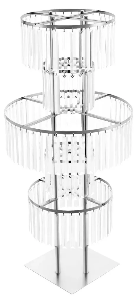 Étagère à fleurs de table en argent et acrylique pour fête et mariage