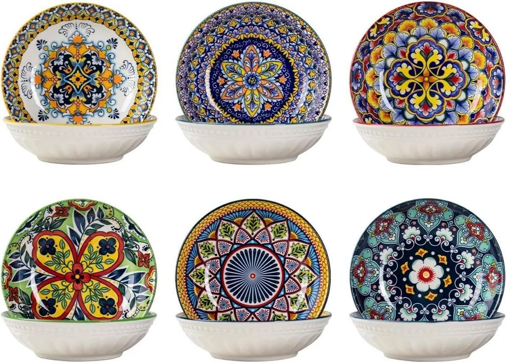 Set di 6 ciotole da tapas in porcellana in stile boemo da 14 cm