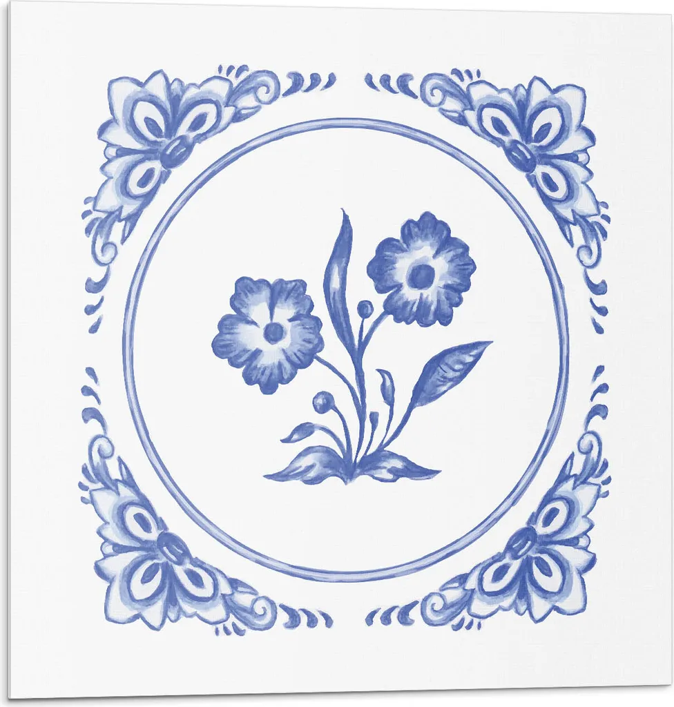 Motivo floreale in cerchio - Piastrelle autoadesive - Piastrelle in PVC - Piastrelle in vinile - Piastrelle autoadesive 3D - Piastrelle adesive - Piastrelle per cucina e bagno - 9 pezzi30 x 30 cm