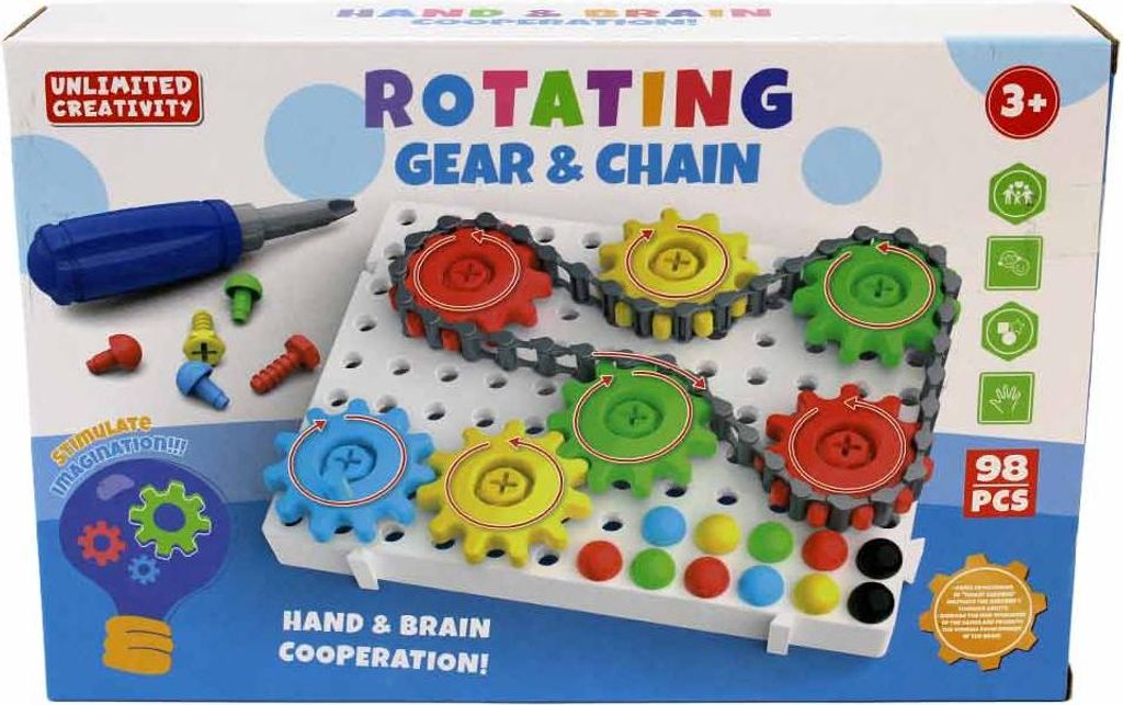 Steckspielzeug für Kinder "Getriebe und Kette" - 98 Teile