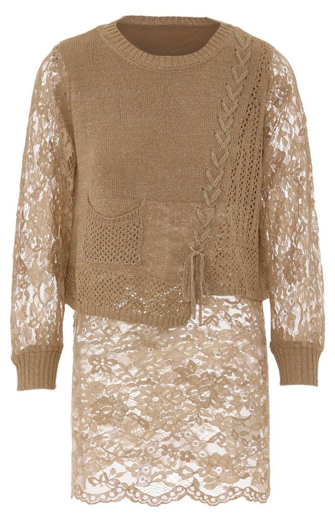 LYNNEA damen strickpullover - Beige, XS/S