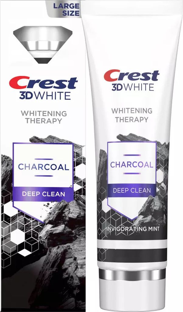 Crest | Whitening Zahnpasta, Zahnpasta mit Aktivkohle, Zahnpasta mit Fluorid, Weiße Zähne, gegen Karies | 3D White - 130g