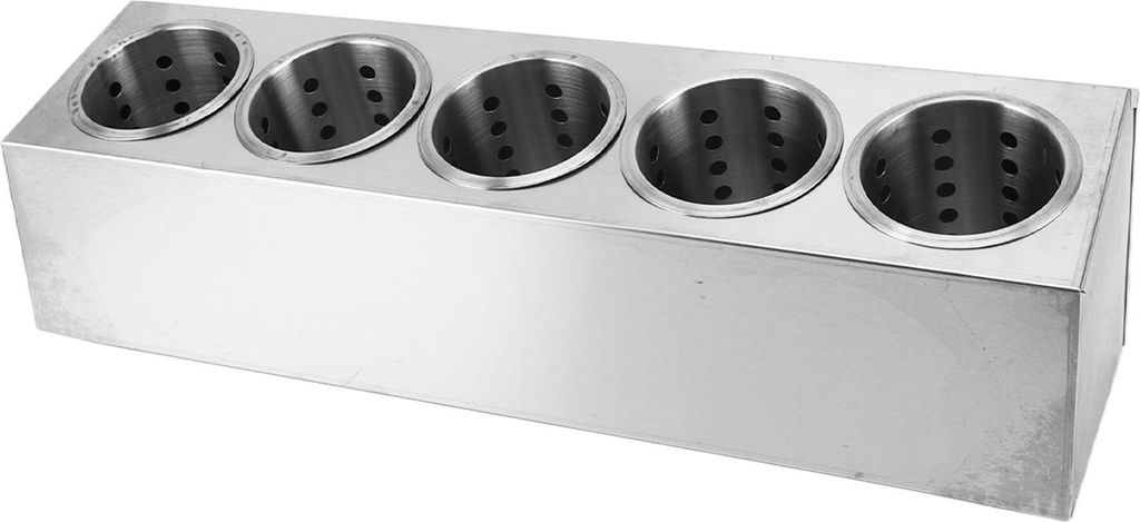 Küchenutensilienhalter Multi Functional Non Slip Bottom Edelstahl Messer Gabel Lagerung Eimer 5 Löcher