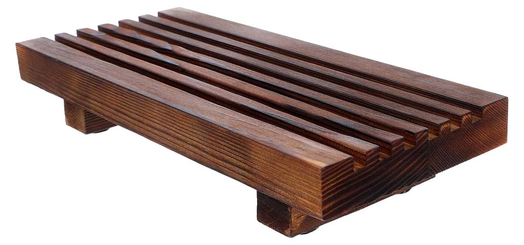Holztablett für das Bad im Landhausstil als Organizer für Seife und Duftkerzen, kleine Ablage für Badezimmer und Küchenarbeitsplatte, dekorativ...