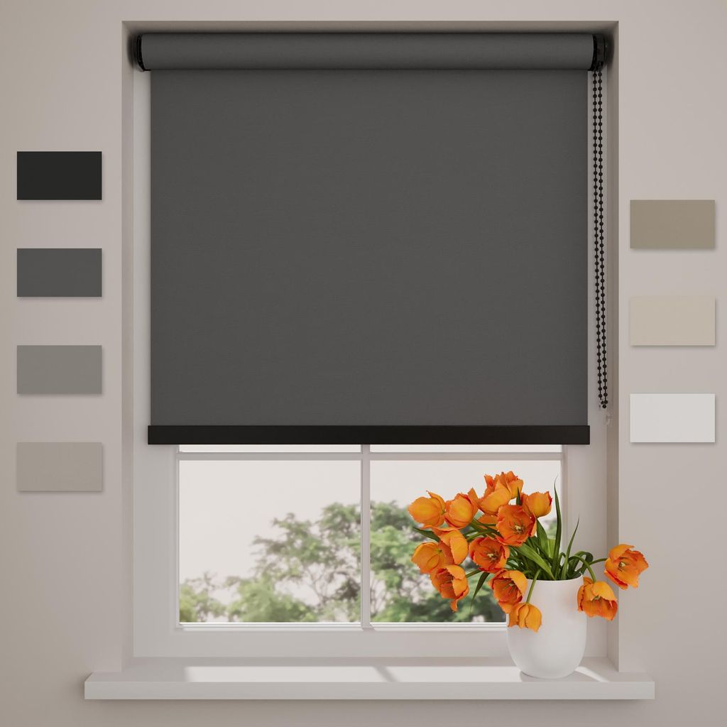 DTCH - Verdunkelungsrollo - Easy Royal - Anthrazit - 140 x 190 cm (BxH) - Ohne Bohren