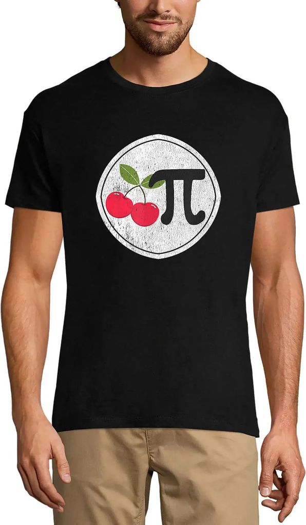 Herren Grafik T-Shirt Cherry Pi Geek Öko-Verantwortlich Vintage Jahrgang Kurzarm Lustige Druck Geburtstag Geschenk Mann