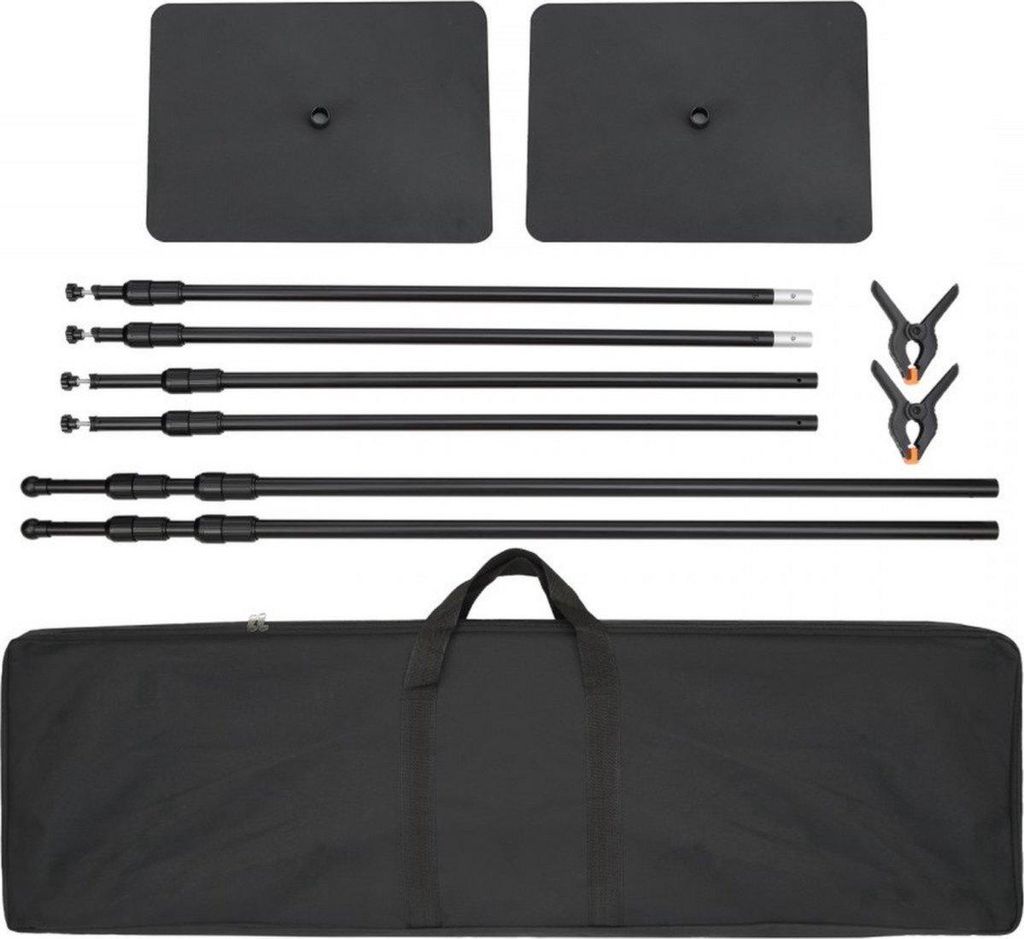 Fotografie Hintergrund – Weißes Studio-Akzessoires-Set – Mit Stativ – Hintergrundrolle – Studio Fotozubehör