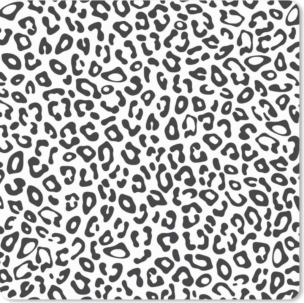 MuchoWow Mauspad Mousepad Design - Pantherdruck - Schwarz - Weiß - Muster 20x20 cm - Mousepads - Maus Mat - Pad - Mausunterlage - Desk Mat - Bur...