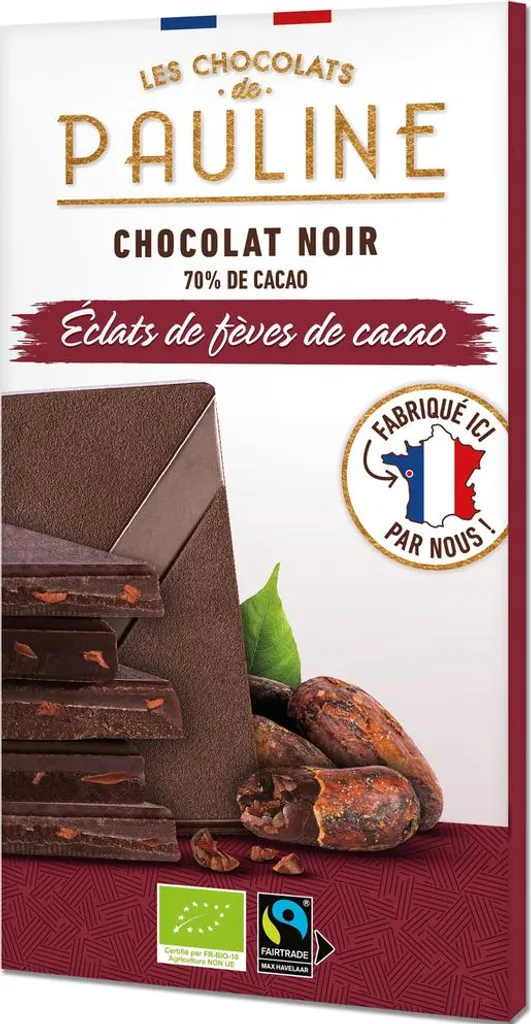 Chocolat Noir 70% aux Fèves de Cacao : Le Snack Sain en Pack de 12