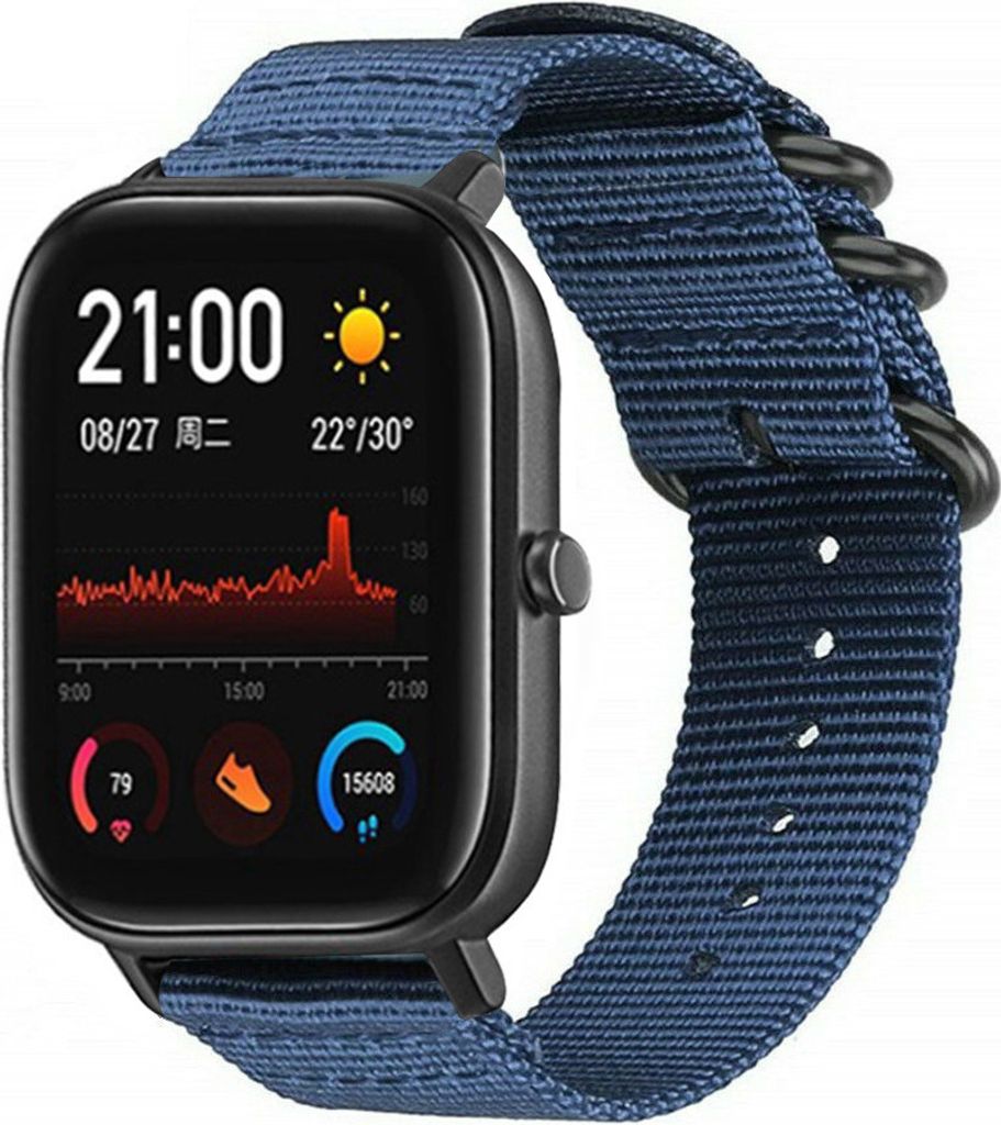 Strap-it Xiaomi Amazfit GTS Nylon Schnallenarmband (Blau)