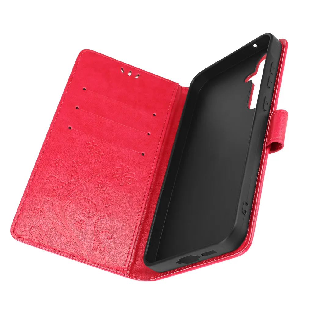 Avizar, cover Samsung Galaxy A55 a forma di farfalla con cinturino da polso, rosso - 2