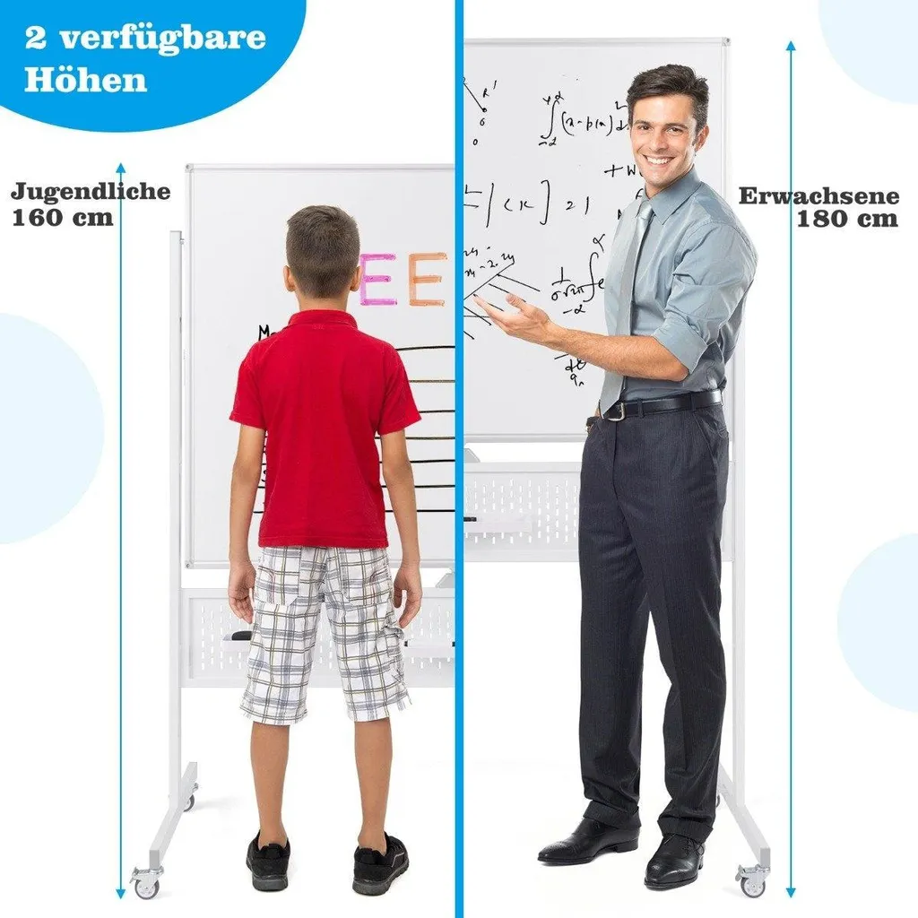 Tableau blanc magnétique 120x90 cm réversible avec cadre en aluminium Pro - 3