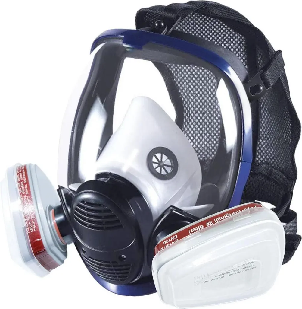 Prassia 16-en-1 Masque à Gaz Facial Complet avec Filtres de Rechange