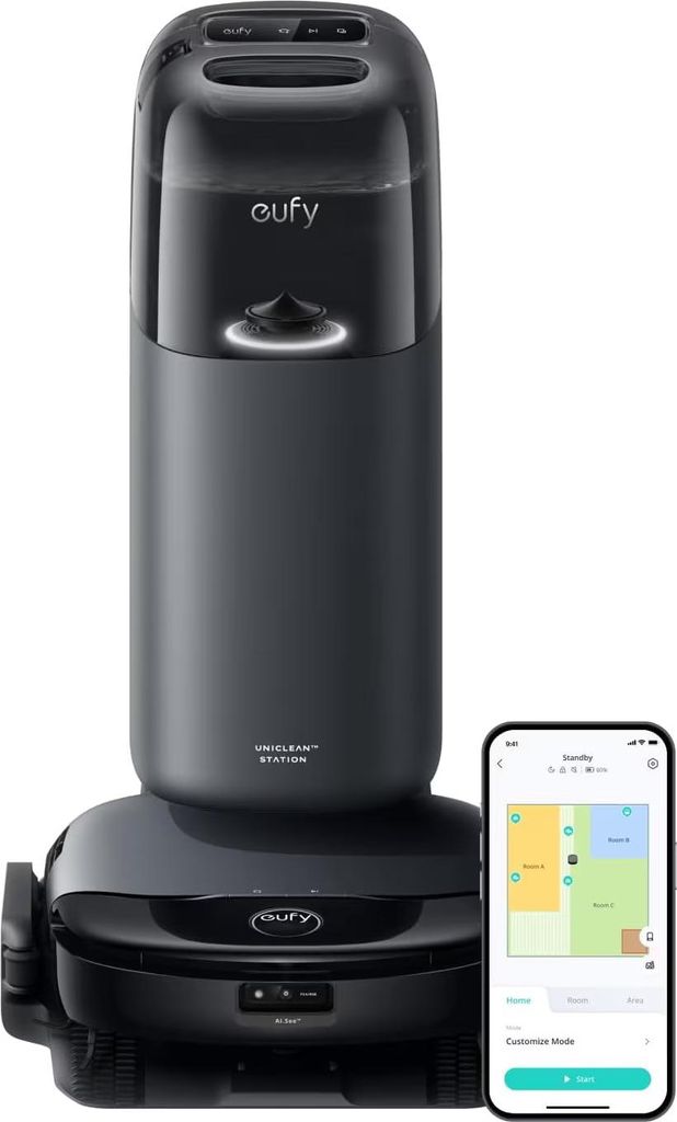 Eufy Omni S1, zonder stofzuigerzak, zwart, grijs, Productafbeelding 
