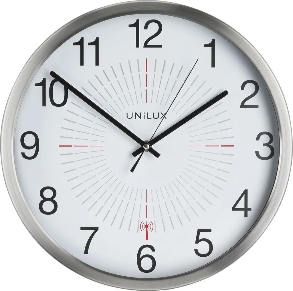 Horloge murale lisible UNiLUX Outdoor argentée contre l'humidité