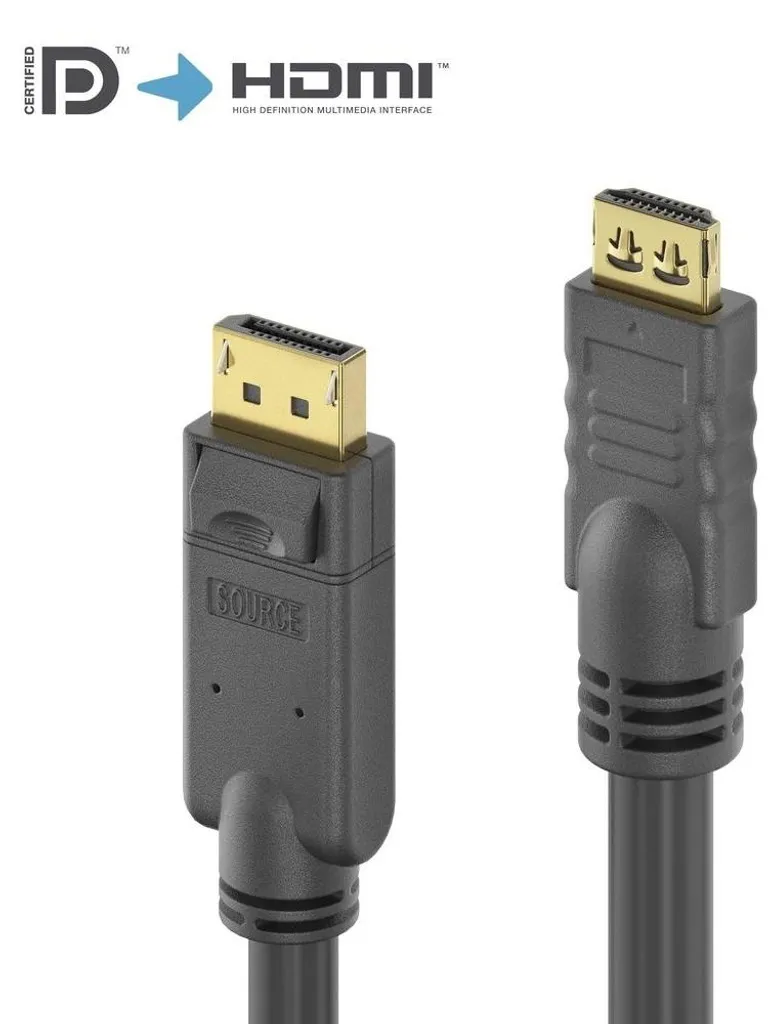 PureLink PI5110-030 Câble DisplayPort vers HDMI 3m Noir - 4K Haute Qualité