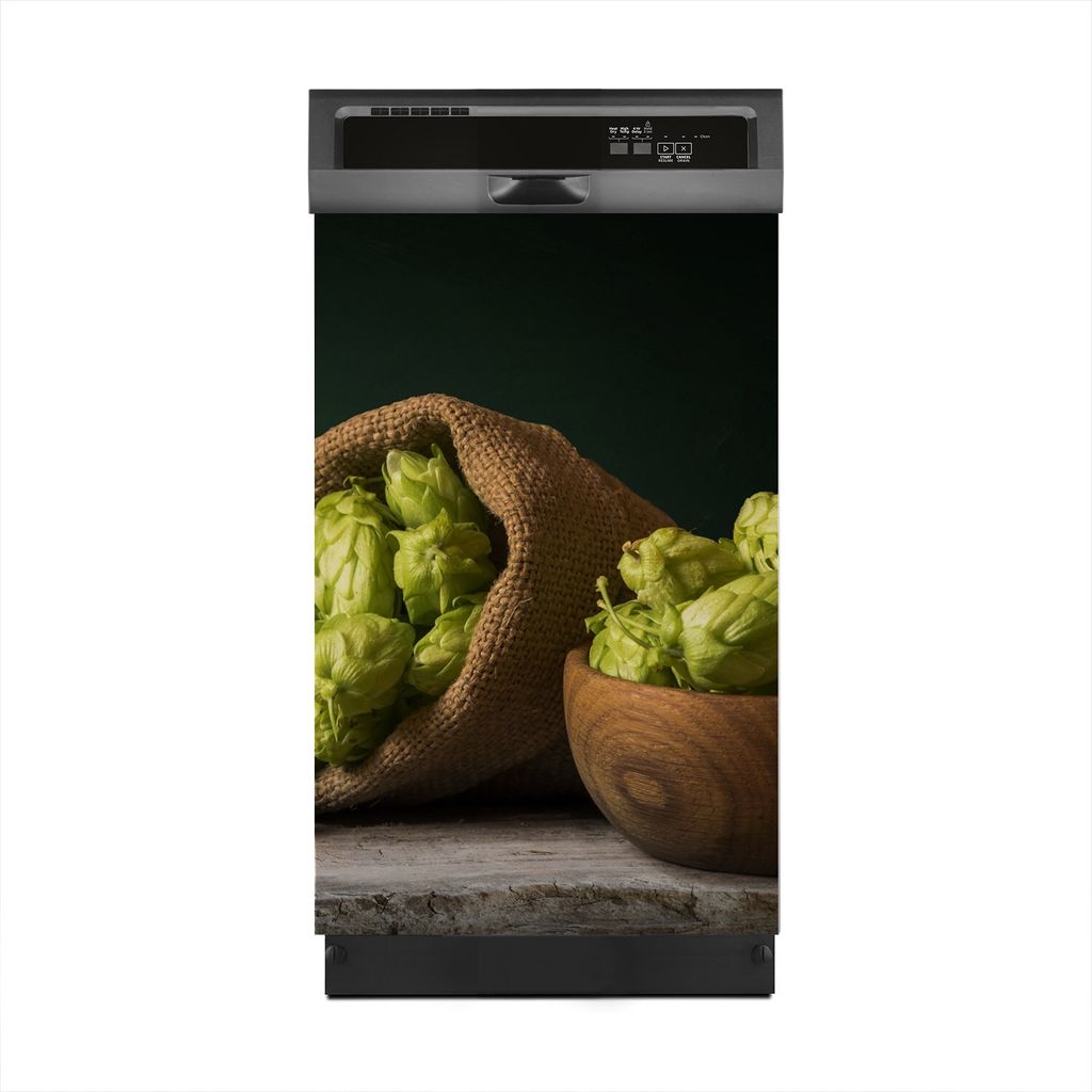Magnete Dekorative 45x70 cm Küche Magnetmatte Spülmaschine - Fass Bier und Hopfen