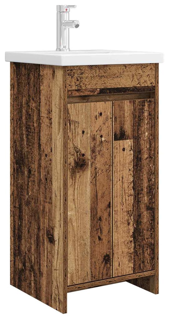 vidaXL Badezimmerschrank mit Waschbecken Altholz 42 x 40 x 84,5 cm