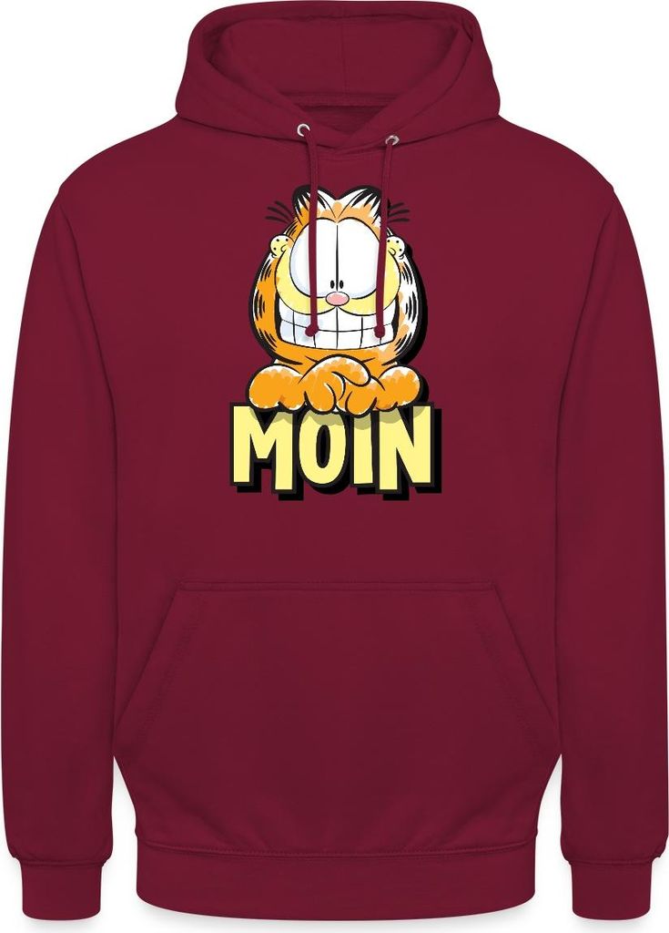 Spreadshirt Garfield Moin Nordsee Ostsee Geschenk Uni Hoodie, L, Bordeaux