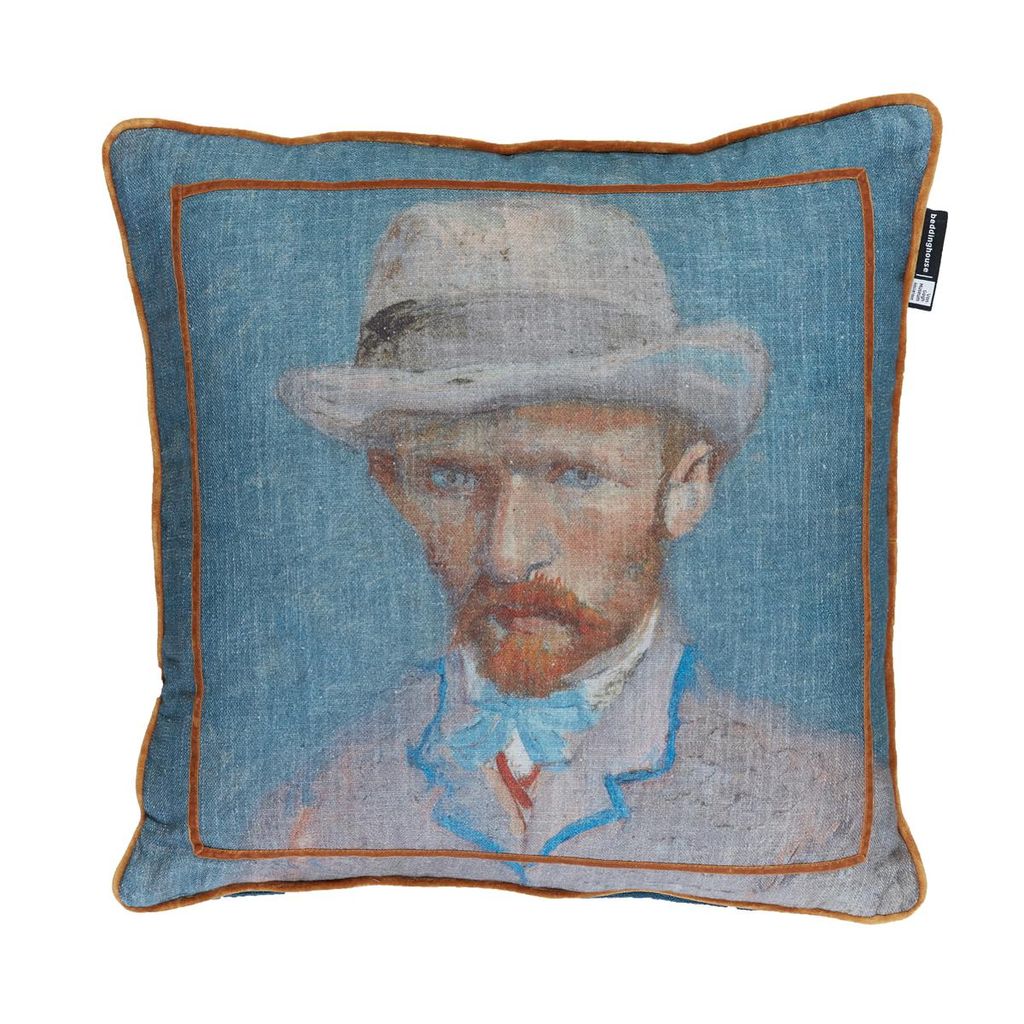 Beddinghouse van Gogh Zierkissen Self Portrait Vincent Farbe Blau Größe 50 x 50 cm