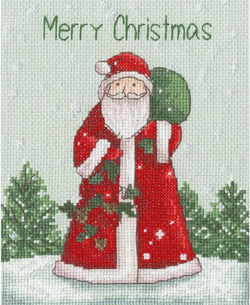 Kit Broderie Point de Croix Complet : Finissez Enfin Votre St. Nick