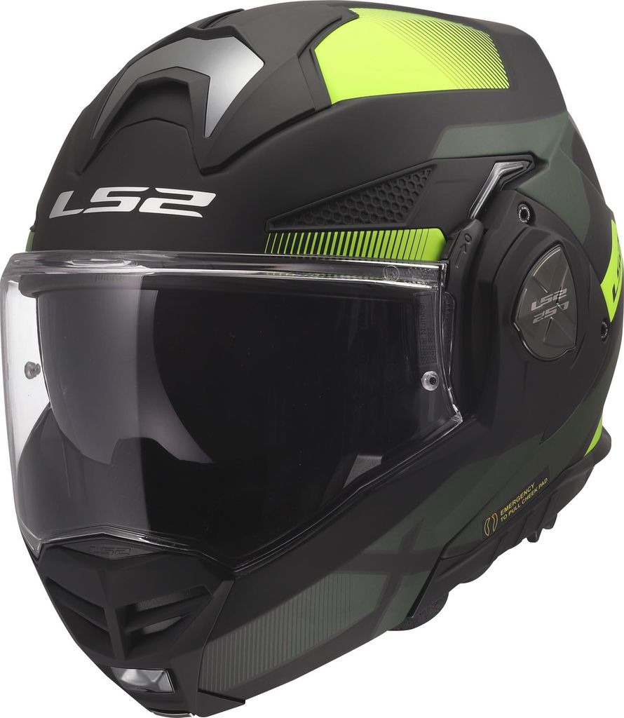 LS2 FF901 Advant X Nova Klapphelm, schwarz/gelb, M (57/58)