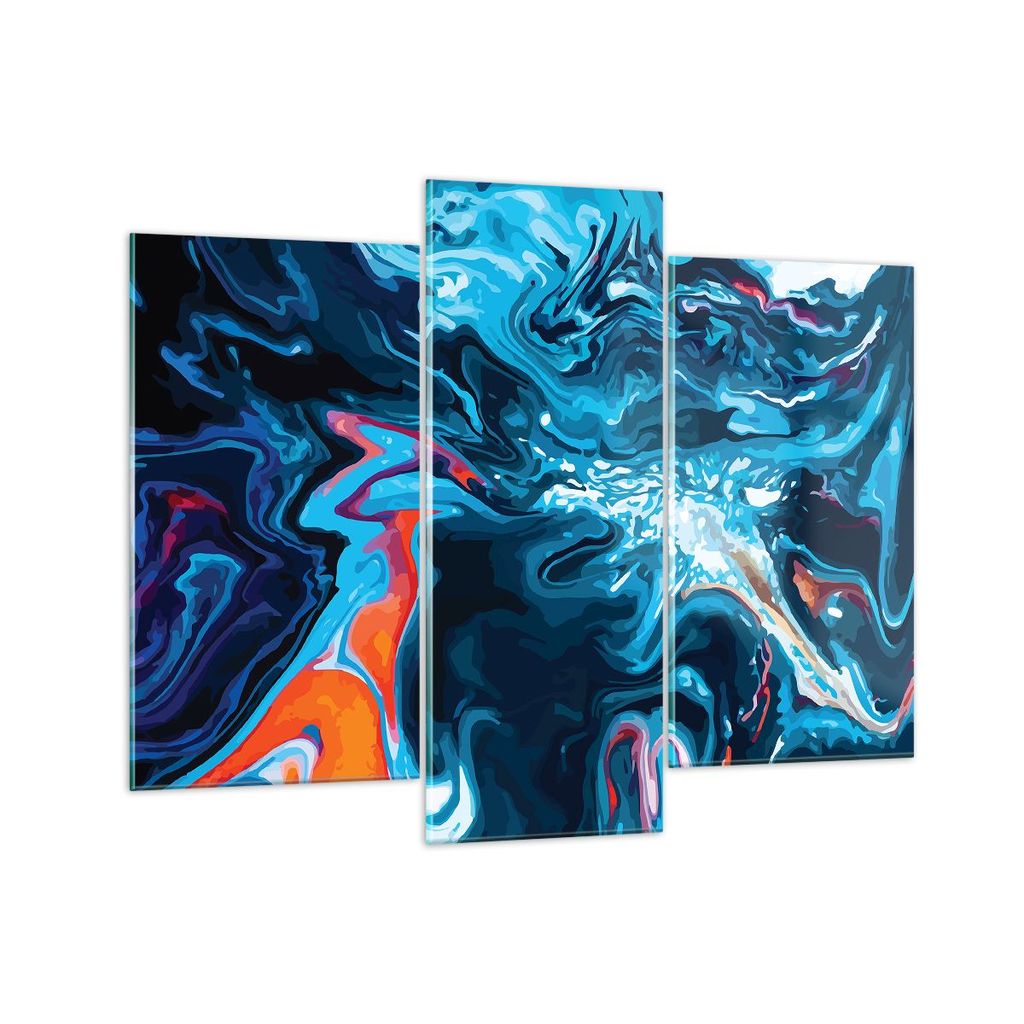 Bilder auf glas - Abstraktion modern - 130x100cm - Glasbilder - Wandbilder - Kunstdruck - zum Aufhängen bereit - Wanddekoration aus Glas - Glas Bi...