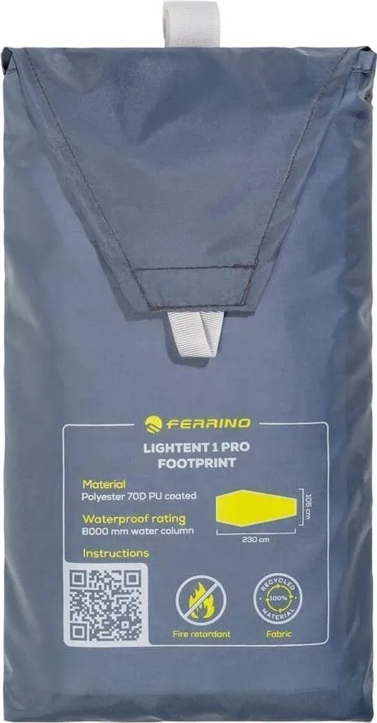 Tapis de Sol Ferrino Lightent 1 Pro Gris - Protection de Tente de Trek