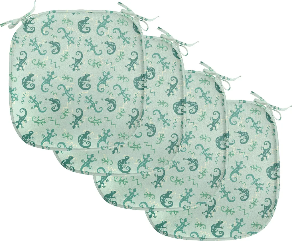 Coussin pour Chaise de Cuisine Vert 40x40 cm Décoration Reptile Lot de 4