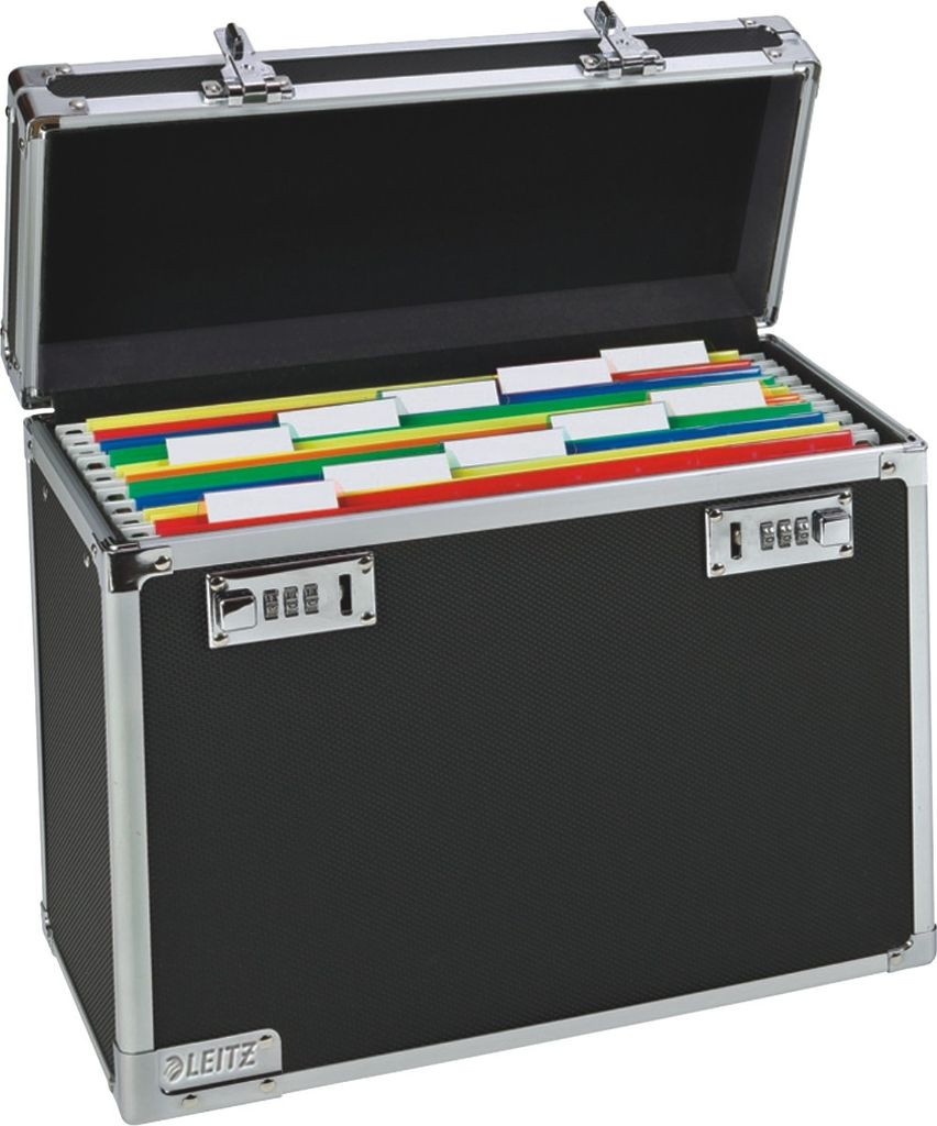 LEITZ Mobile Hängeregistratur Box schwarz/chrom