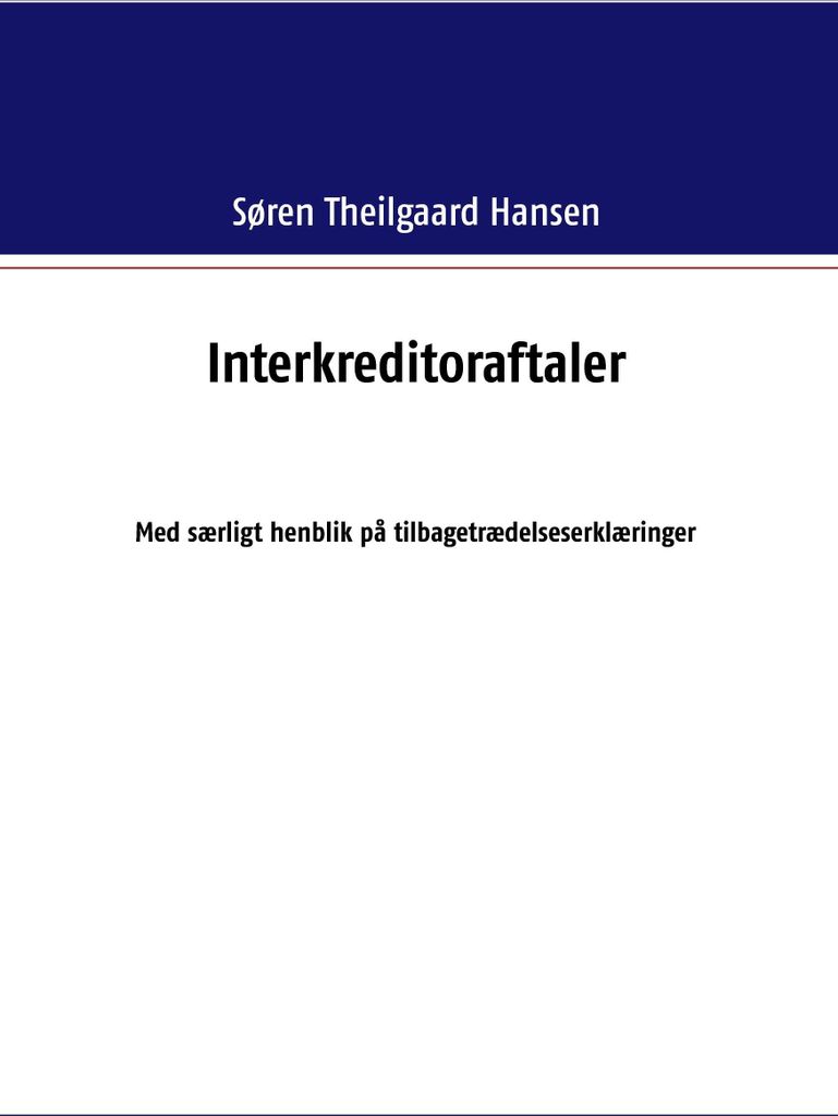 Interkreditoraftaler