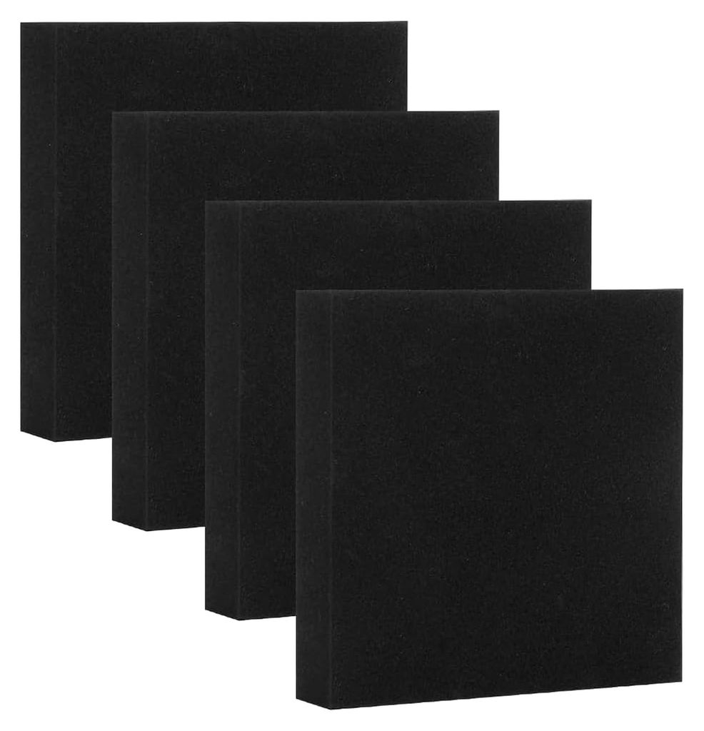 Selbstklebende Schaumstoffplatten 4er Set, Schwarze Moosgummi Pads 100 x 100 x 20 mm, rutschfeste Schaumstoffmatten für Möbel, Türen, Fenster, D...