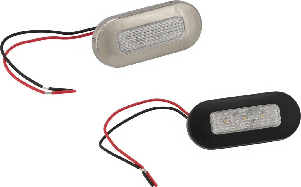 Einbaustrahler für Boote und Wohnmobile, wasserdichter Edelstahl LED Einbauspot,12 Volt Farbe: Schwarz