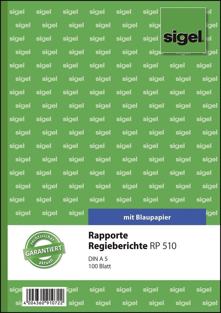 Sigel® RP510 Rapporti/Regieberichte A5 MP 100 fogli(T) Immagine del prodotto 