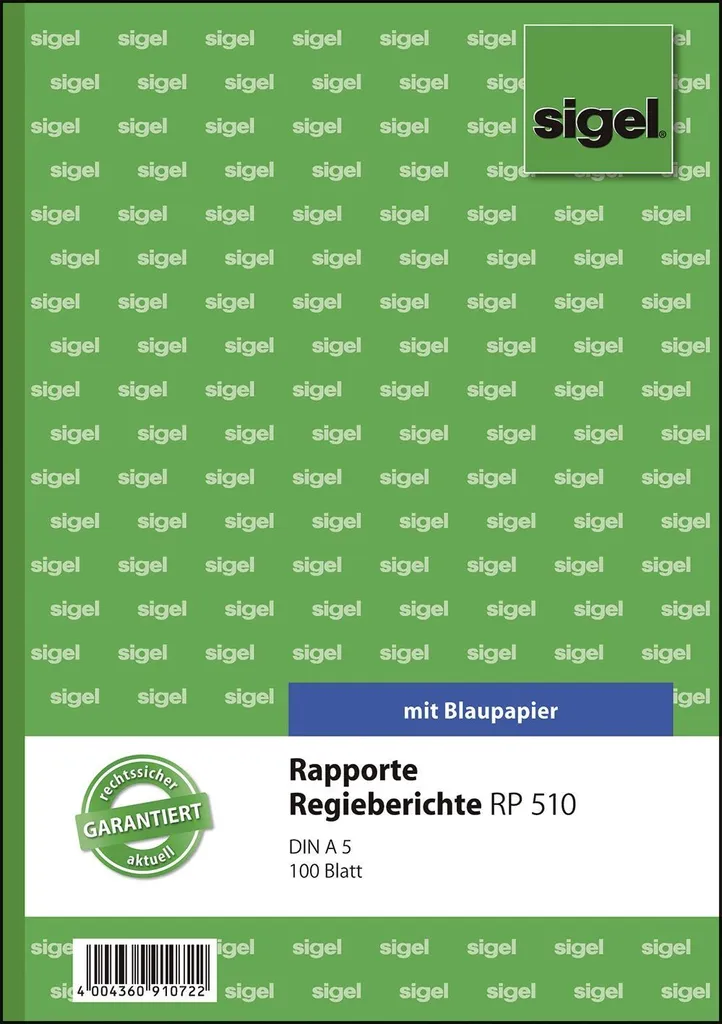 Sigel® RP510 Rapporti/Regieberichte A5 MP 100 fogli(T)
