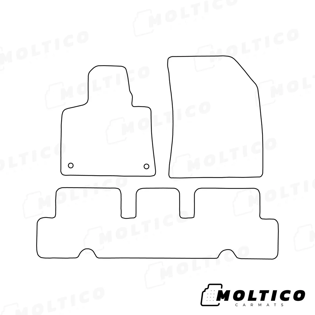 Wielganizator tappetini auto velours anteriori adatto per Citroen C4 Spacetourer (2013-2018, minivan) neri, set 2 pz, con fissaggi