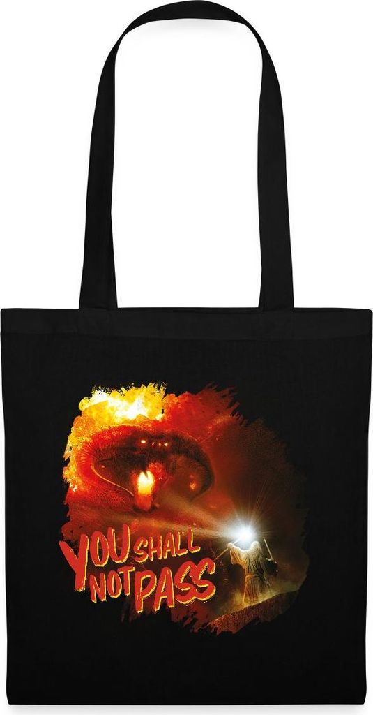 Spreadshirt Der Herr Der Ringe Gandalf Und Der Balrog Zitat Stoffbeutel, One size, Schwarz