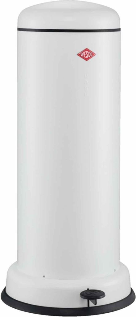 WESCO 134731-74 BIG BASEBOY 30 Abfalleimer in WEISS MATT mit 30 Liter Volumen / Treteimer / Mülleimer