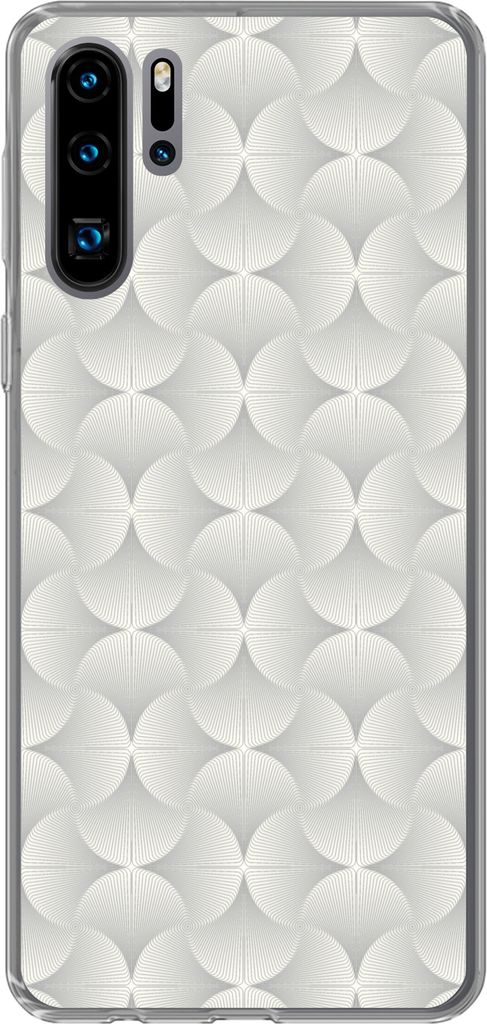 MuchoWow Handyhülle Schutzhülle Hülle für Telefoonhoesje Huawei P30 Pro Muster - Silber - Retro Silikon Softcase Handy Hülle - Schutzdeckel