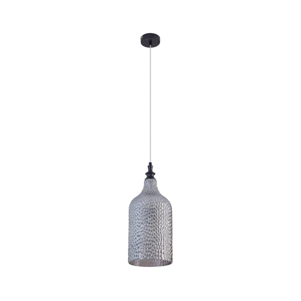 Lindby Hängeleuchte Drakar, 1-flg., grau, Glas, Ø 19,5 cm