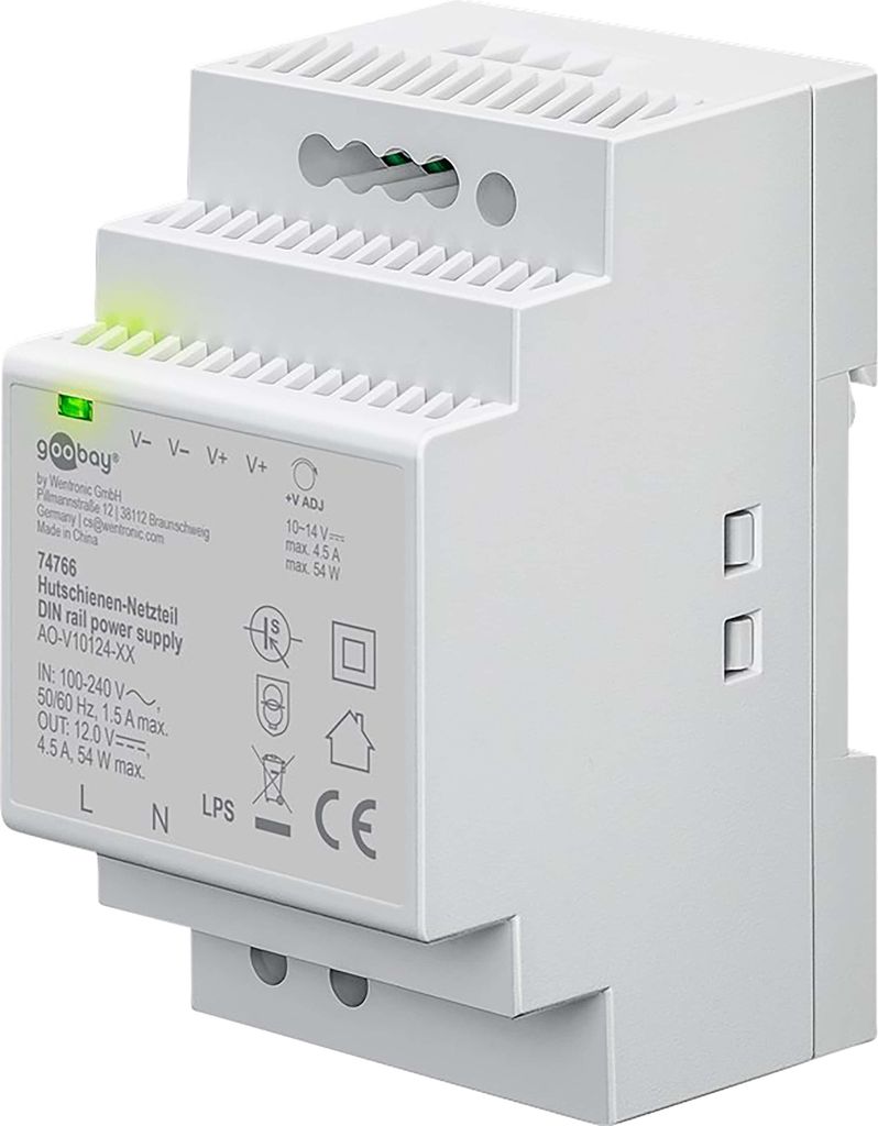 GOOBAY Hutschienen-Netzteil 74766, 12 V, 4,5 A, 54 W