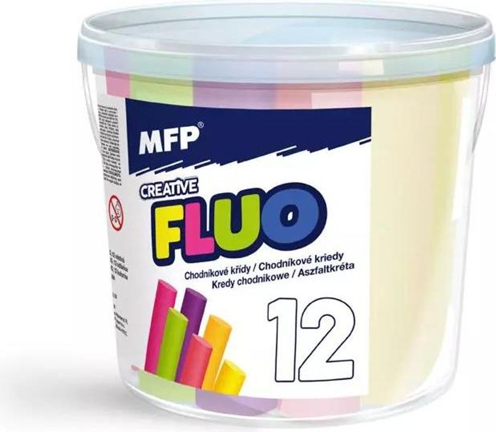 M Straßenkreide, fluoreszierend, rund, 12 Stück, Farbmix - Produktbild 