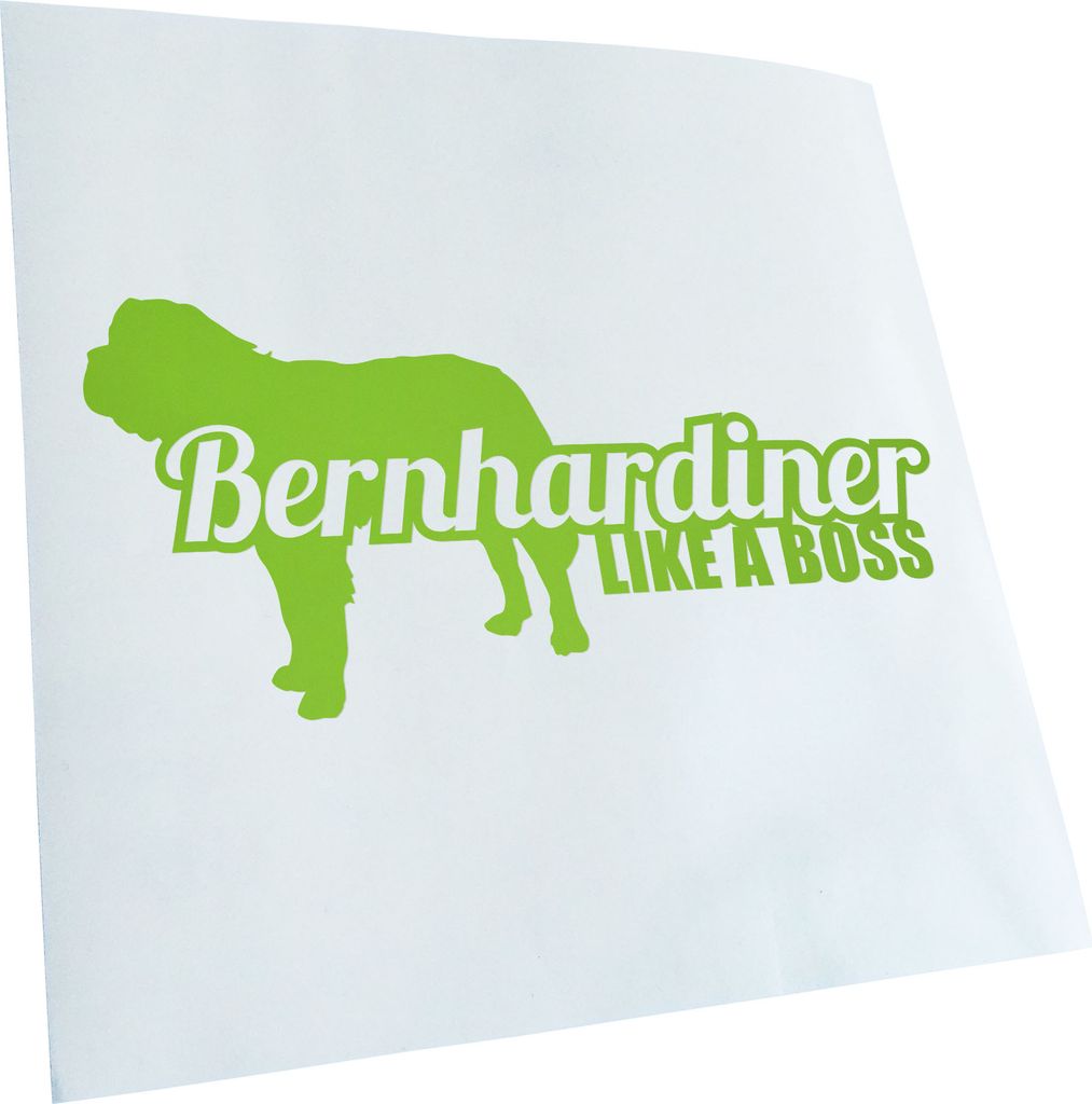 Kiwistar - Autoaufkleber - Bernhardiner Like a Boss Dog Heckscheibenaufkleber - Aufkleber für Auto Kfz Fahrrad, LKW, Truck Mofa