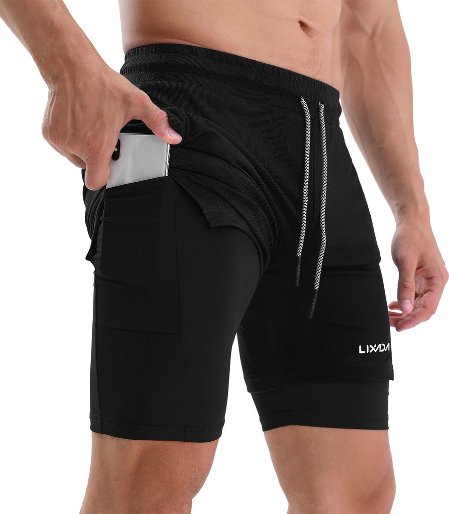 Lixada 2-in-1 Herren Laufshorts mit Handtuchschlaufe Produktbild 